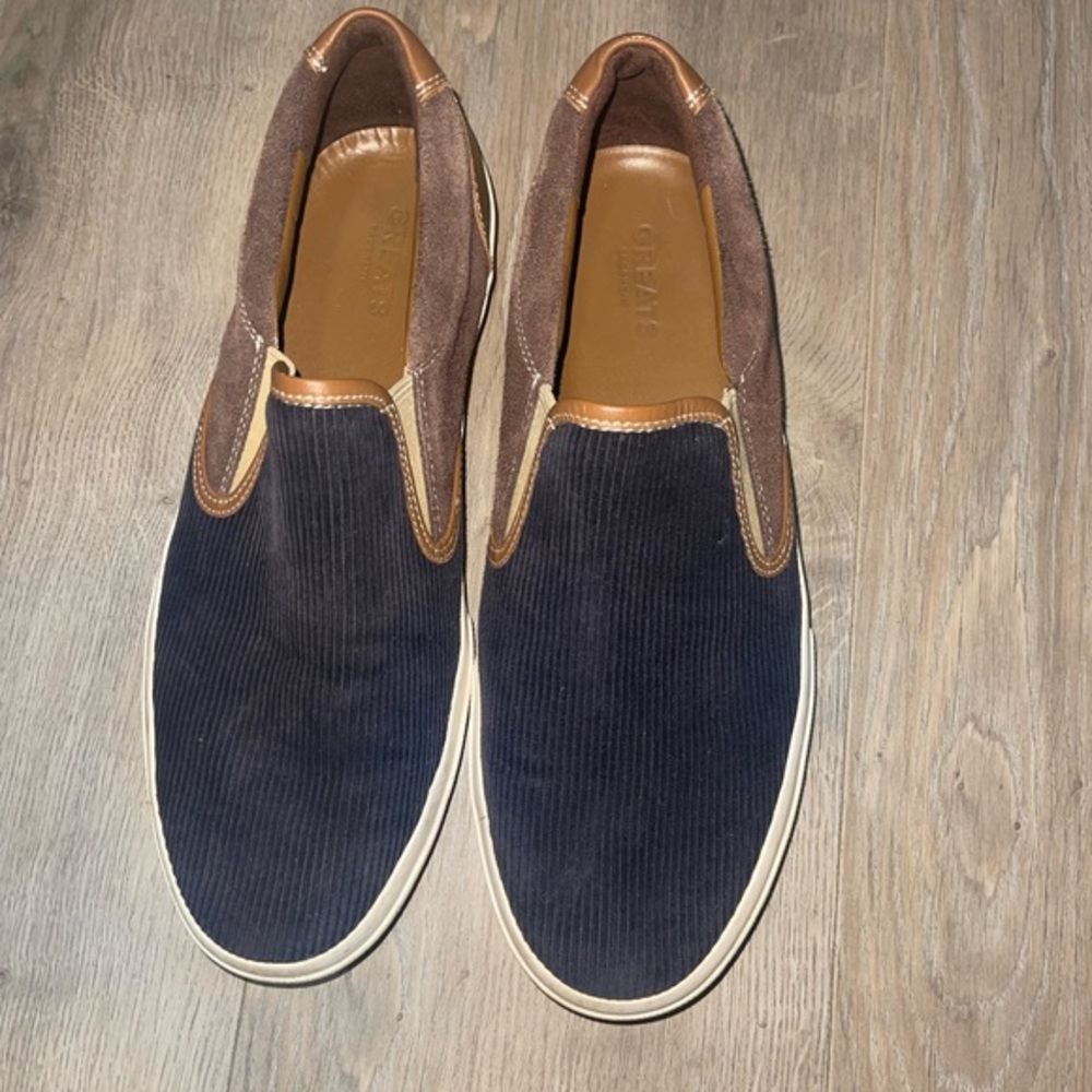 Greats Men's Brown‎ and Navy Slip-On Loafers